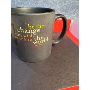 Quotable Mugs Gandhi Be The Change You Wish To See In The World Black Mug GD56